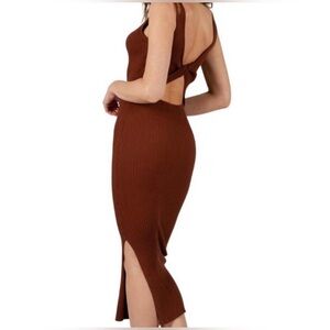 NWT Lucca Couture Ribbed Twist Back Midi Tank Sweater Dress